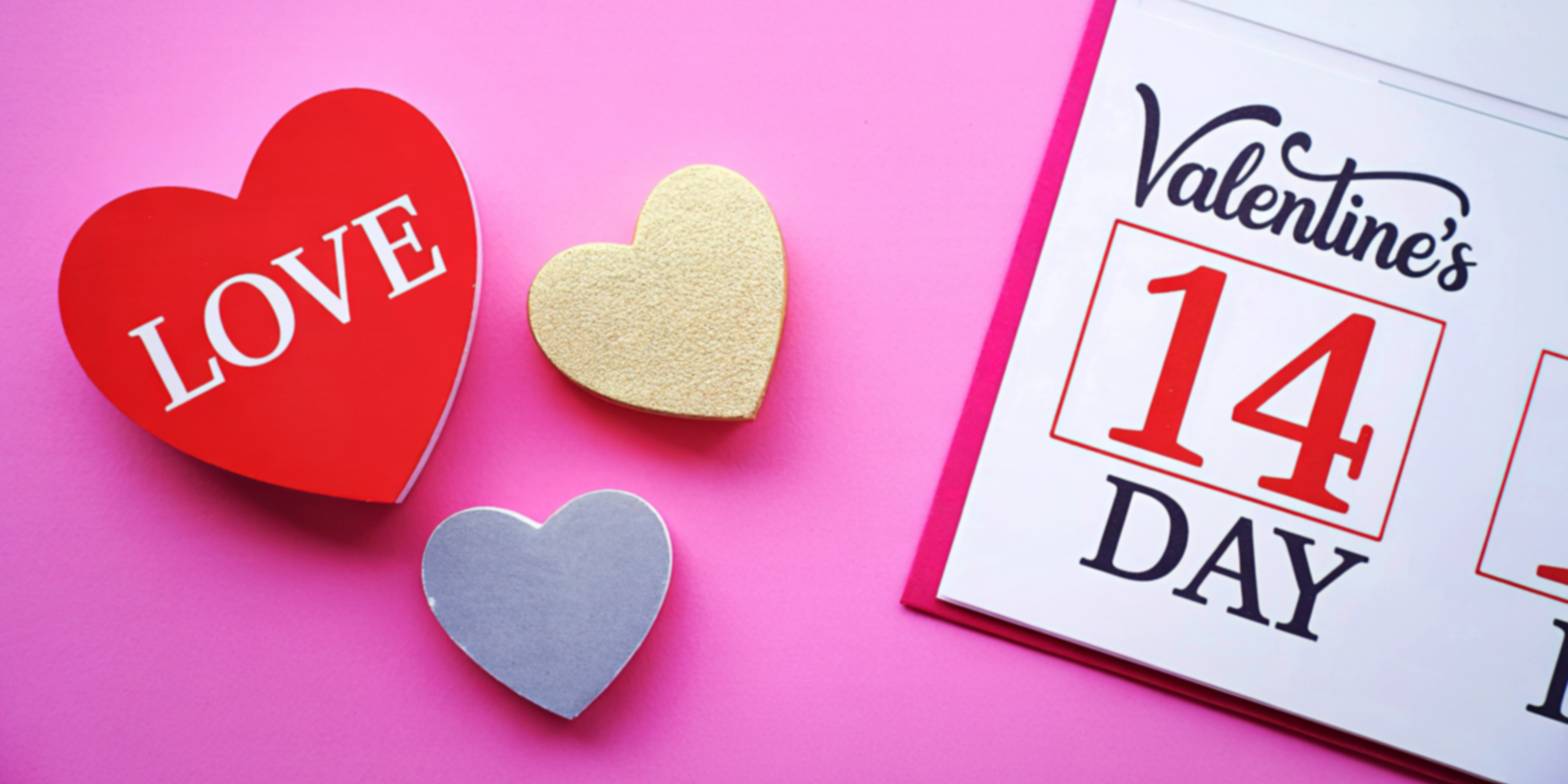 Valentine’s Day calendar with heart decorations symbolizing love and navigating divorce during the holiday season